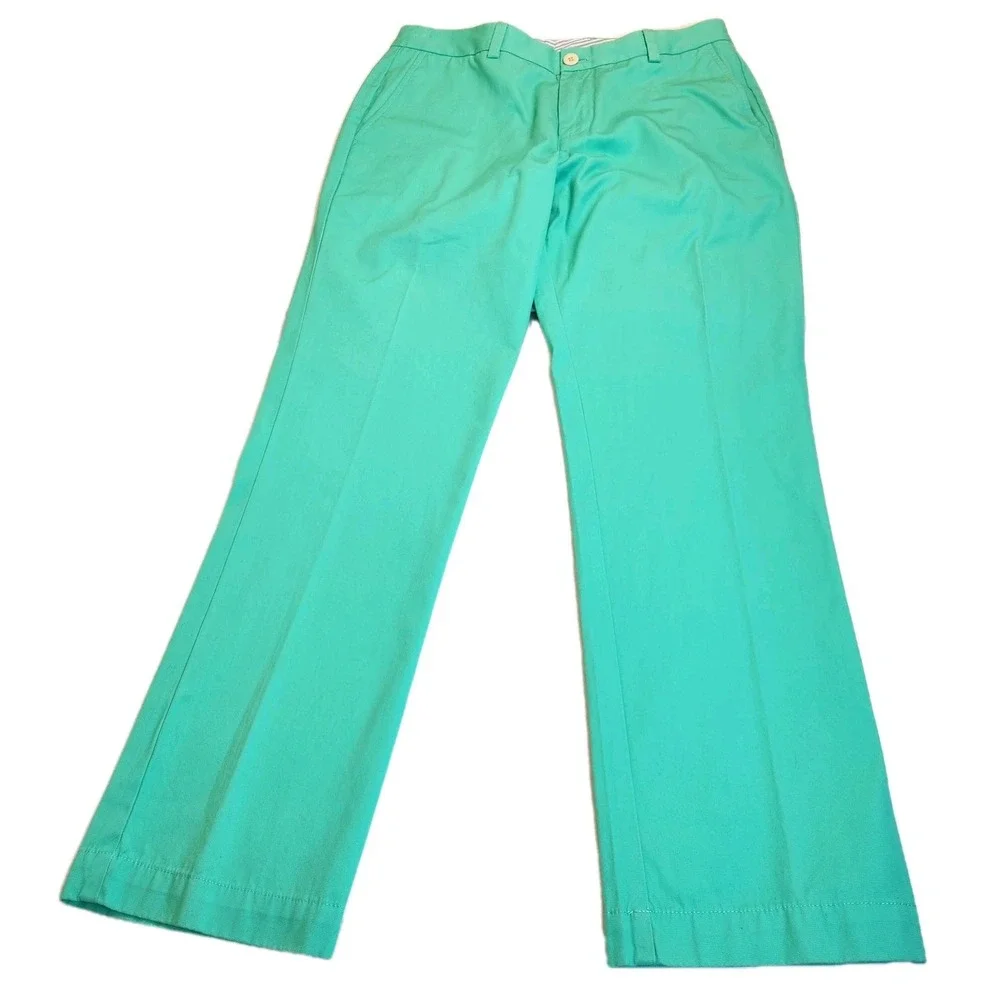 Vineyard Vines Mens 32x30 Slim Fit Breaker Pants Mint Green  Preppy Khaki‎ Golf